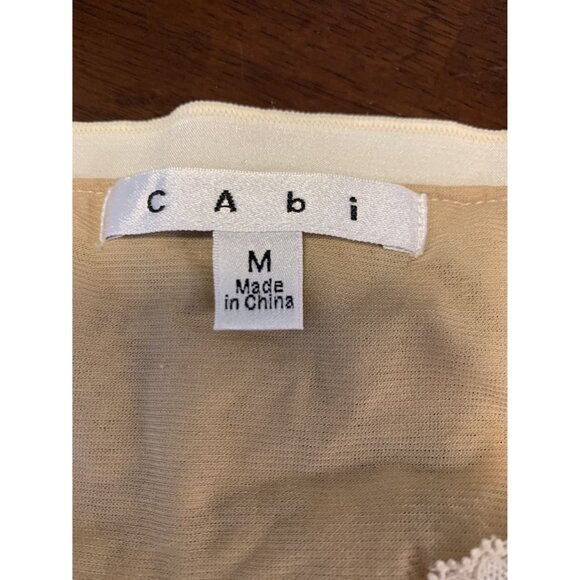Cabi # 503 Empire Waist Feminine Baby Doll Lace Scoop Neck Top Size M - Picture 3 of 8